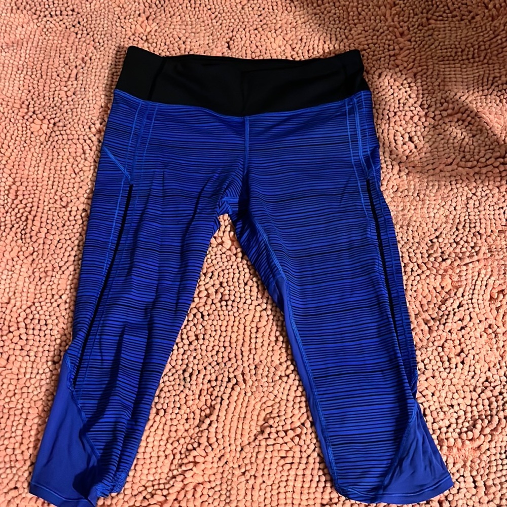 Lululemon blue and black striped leggings